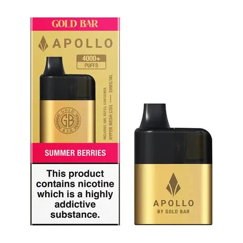 gold bar summer berries disposable vape Gold Bar Apollo 20K AIO Disposable Vape