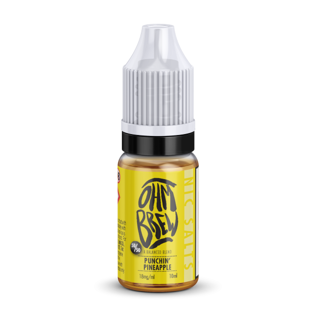 Punchin Pineapple E-liquid by Ohm Brew 50/50 Nic Salts